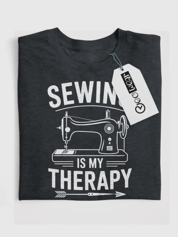 Dark Heather front – Sewing Is My Therapy – sewing is my therapy t-shirt
