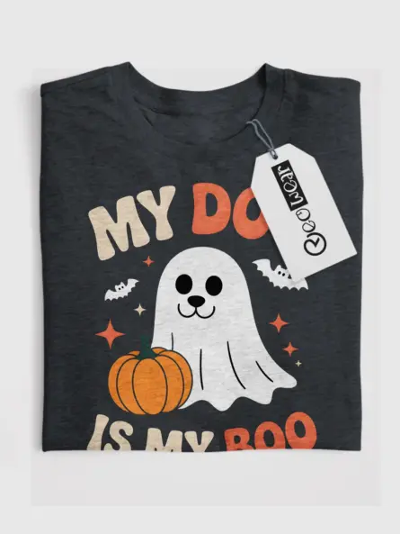 My Dog Is My Boo Halloween Ghost Dog T-Shirt - Image 4