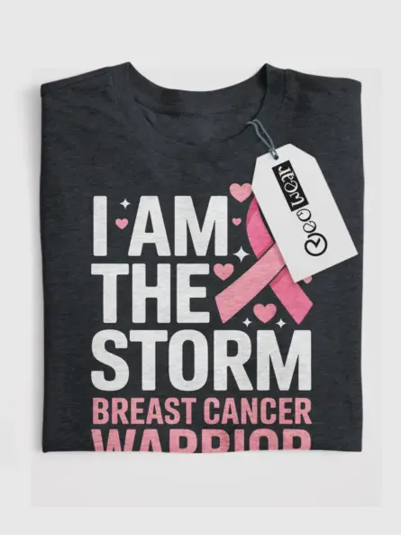 Bold Breast Cancer Warrior Shirt – I Am the Storm Statement Tee - Image 4
