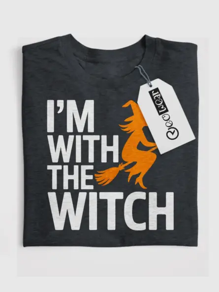 I'm With The Witch Halloween Couple T-Shirt - Image 10