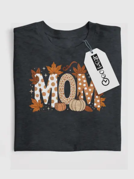 Autumn Mom Shirt – Cozy Fall T-Shirt with Pumpkin and Leopard Print - Image 4