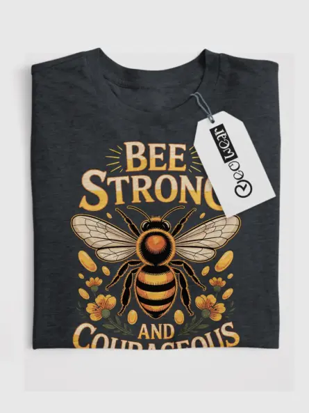 Bee Strong T-Shirt – Motivational Vintage Graphic for Women - Image 4