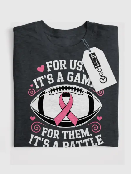 Bold Breast Cancer Football Shirt – Game Day Awareness Tee - Image 4