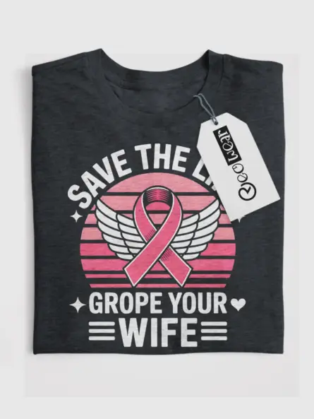 Bold Breast Cancer Husband Shirt – Funny Pink Ribbon Awareness Tee - Image 4