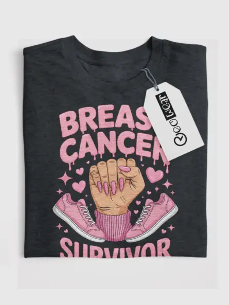 Bold Breast Cancer Survivor Shirt – Empowering Pink Ribbon Graphic Tee - Image 4