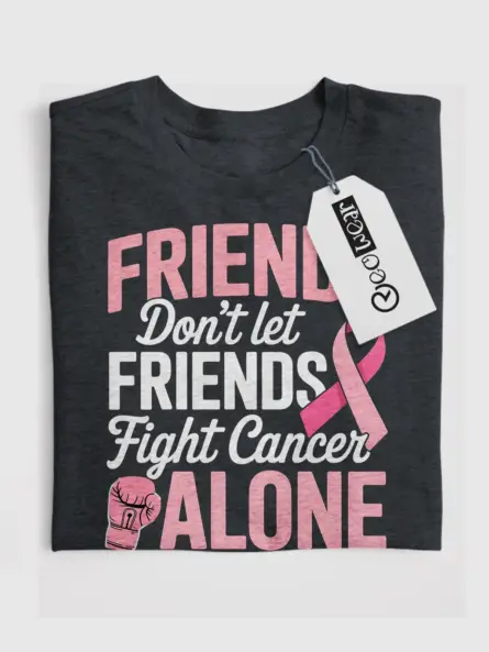 Powerful Breast Cancer Team Shirt – Friends Fight Together Tee - Image 4