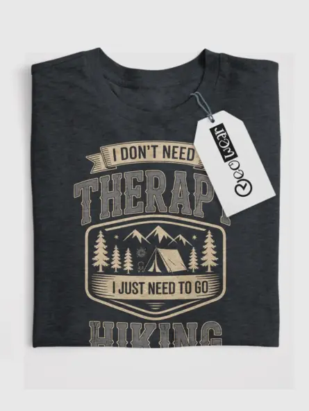 Vintage Camping Therapy Shirt – Funny Outdoors Hiking Tee - Image 4