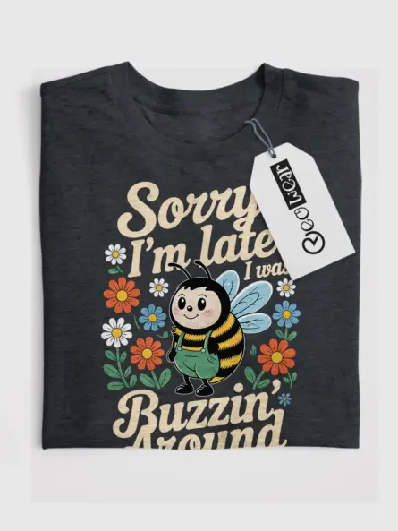 Cute Bee Retro T-Shirt for Women – Buzzin’ Around Design - Image 4