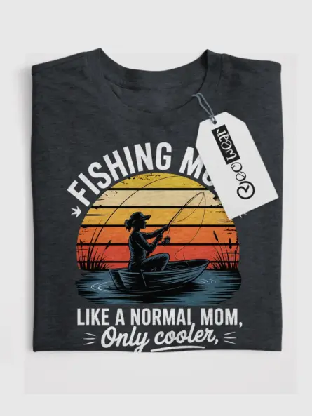 Fishing Mom Shirt – Cool Retro Graphic Tee for Outdoor Moms - Image 4