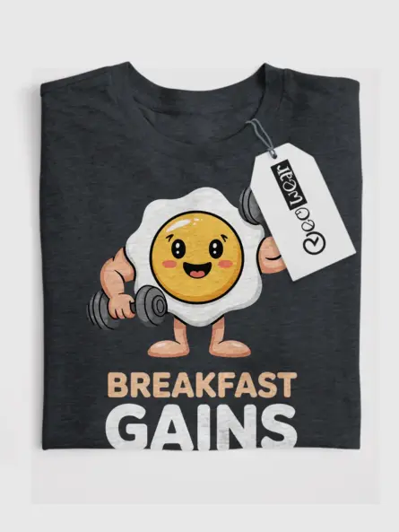 Funny Breakfast Gym Shirt – Protein-Powered Tee for Fitness Fans - Image 4