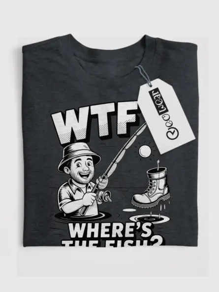 WTF Funny Fishing Shirt – Retro Comic Tee for Anglers Who Love Humor - Image 4
