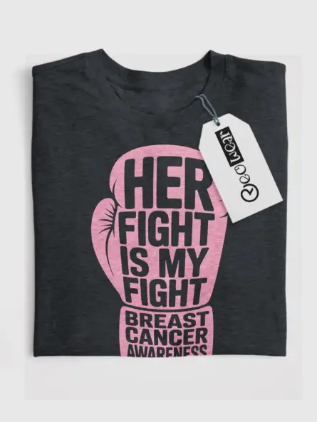 Bold & Powerful Her Fight Is My Fight Shirt – Breast Cancer Awareness Tee - Image 4