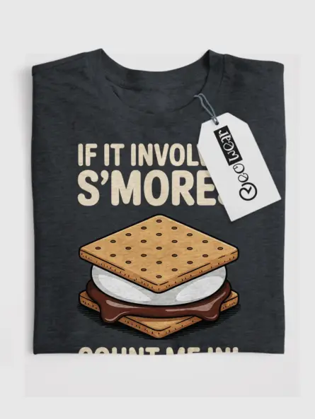 If It Involves S'Mores Count Me In T-Shirt - Image 4
