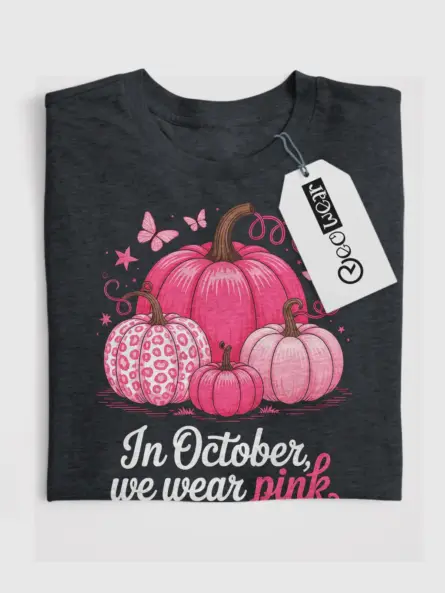 Chic In October We Wear Pink T-Shirt – Breast Cancer Awareness Top - Image 4