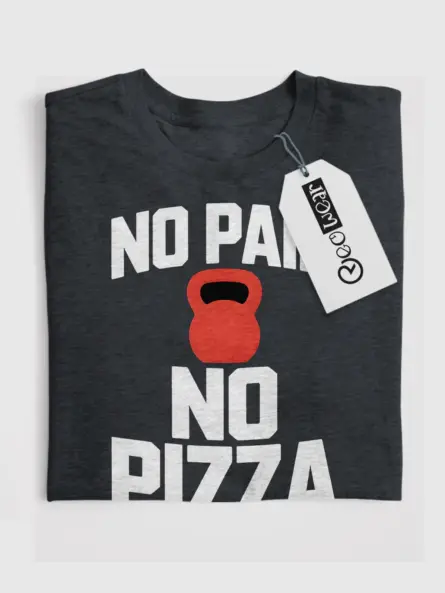 No Pain No Pizza Kettlebell T-Shirt – Bold Gym Motivation Tee - Image 4