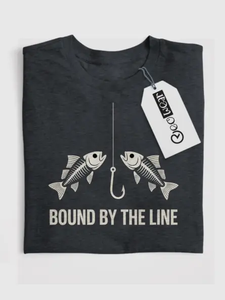 Bold Minimalist Fishing T Shirt – Bound by the Line Tee - Image 4