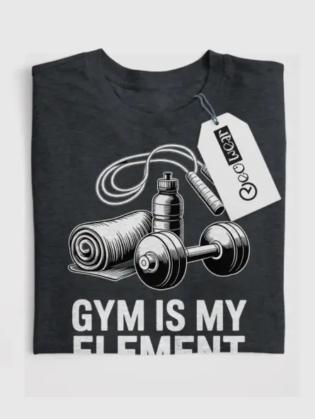 Bold Minimalist Gym Shirt – “Gym Is My Element” Fitness Tee for Motivated Athletes - Image 4