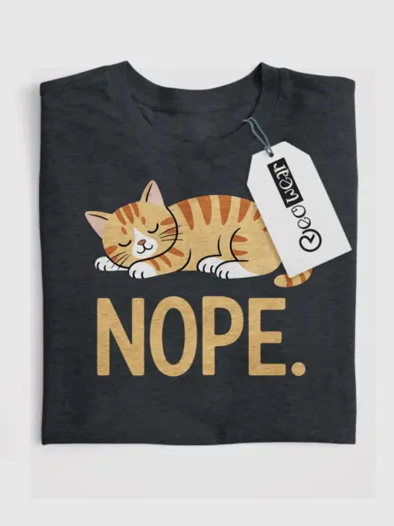 Not Today Cat Shirt – Funny Lazy Orange Tabby Graphic Tee - Image 4