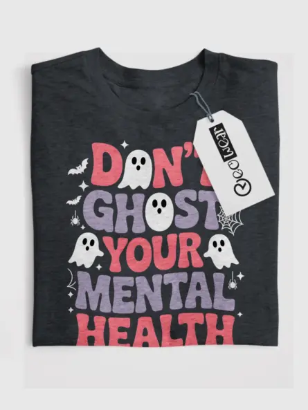 Retro Halloween Mental Health Shirt – Don’t Ghost Your Mental Health Tee - Image 4