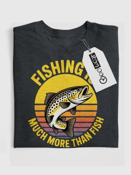 Retro Fishing Shirt – Bold Sunset Trout Tee for Outdoor Nostalgia - Image 4