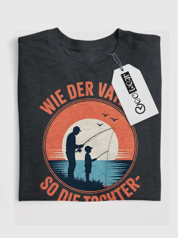 dark heather flatlay Shirt Folded – Retro Vater Tochter Shirt – Gift for Dad