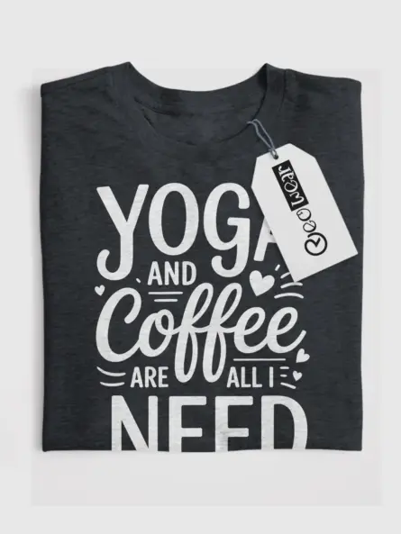 Dark Heather Shirt Yoga and Coffee Are All I Need T-Shirt for Women