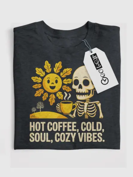 Vintage Baking Mom T-Shirt – Hot Coffee Cold Soul Cozy Vibes Tee - Image 7