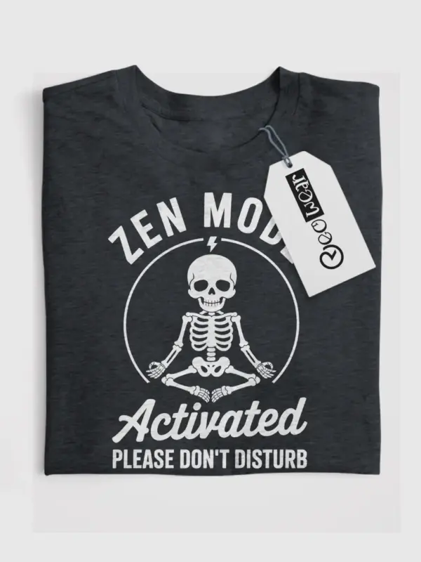 Dark Heather Shirt Lifestyle Shot Skeleton Zen Mode T-Shirt