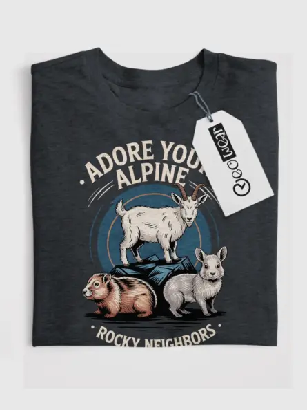 Adore Your Alpine Rocky Neighbors Alpine Animal T-Shirt - Image 4