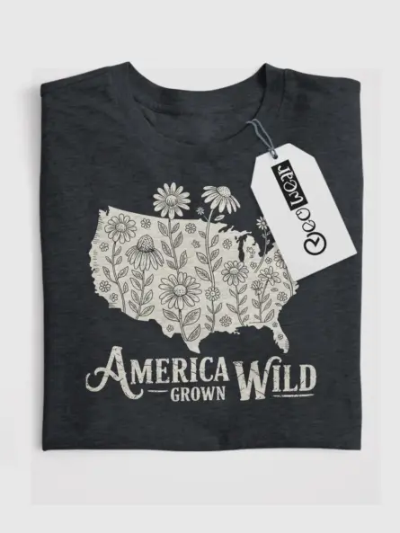 America Grown Wild Map Tee – America Wildflower T-Shirt - Image 4