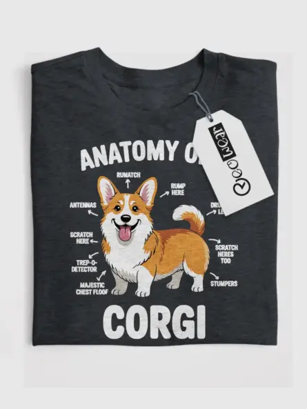 Anatomy of a Corgi Shirt – Funny Labeled Dog Parts Tee for Pet Lovers - Image 4