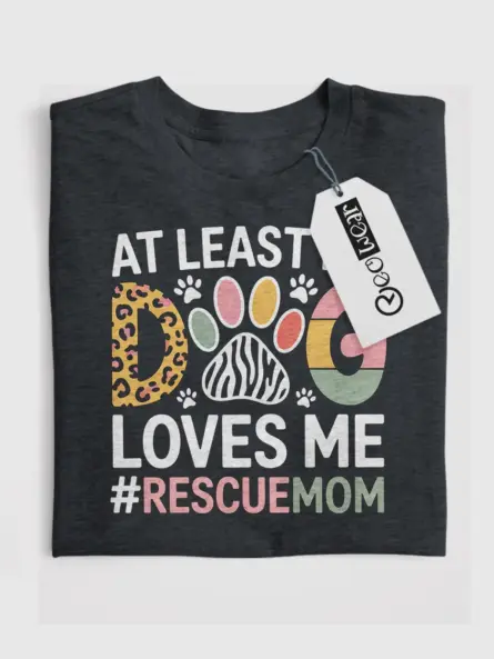 Bold Rescue Dog Mom Shirt – Funny & Stylish Leopard Print Tee - Image 4