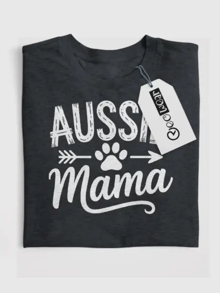 Rustic Aussie Mama Shirt – Distressed Paw Print Dog Tee - Image 4