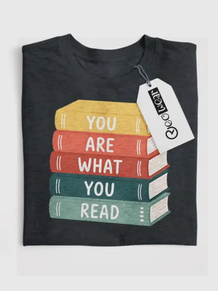 Book Stack T-Shirt – Pastel “You Are What You Read” Graphic Tee - Image 4