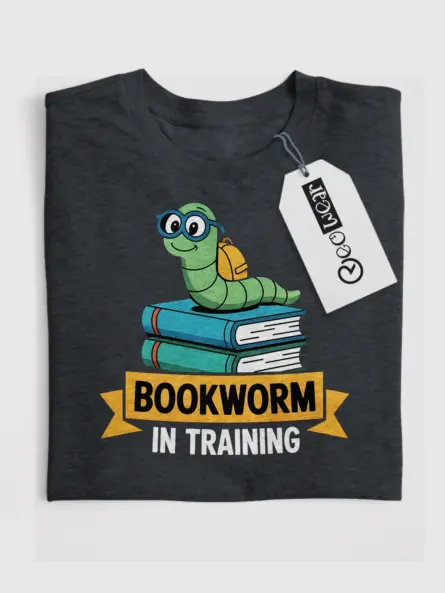 Bookworm Tee – Cute In Training Tee for Kids Who Love Reading - Image 4