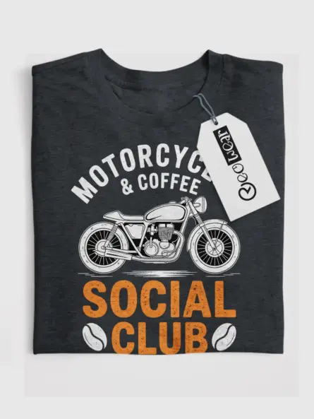 Bold Cafe Racer T-Shirt for Biker Coffee Lovers – Vintage Club Vibes - Image 4