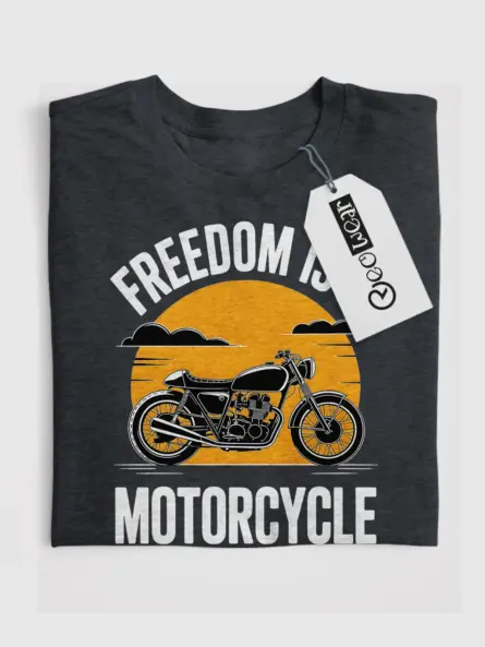 Vintage cafe racer shirt  – Bold Freedom Ride Graphic Tee - Image 4