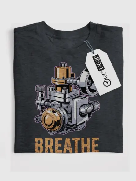 Bold Carburetor T-Shirt for Gearheads – BREATHE Mechanical Design - Image 4