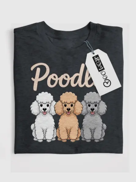 Cartoon Poodle T Shirt – Adorable Pastel Dog Lover Tee - Image 4