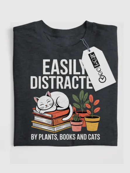 cat plant book shirt