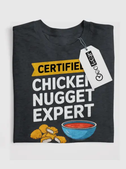 Certified Chicken Nugget Shirt – Funny Foodie Power Tee - Image 4