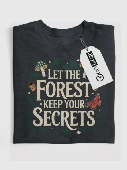 Let the Forest Keep Your Secrets Cottagecore Forest T-Shirt - Image 4