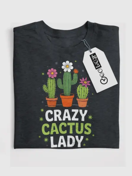 Crazy Cactus Lady T-Shirt - Image 4