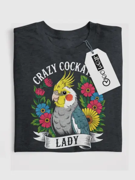 crazy cockatiel lady t-shirt