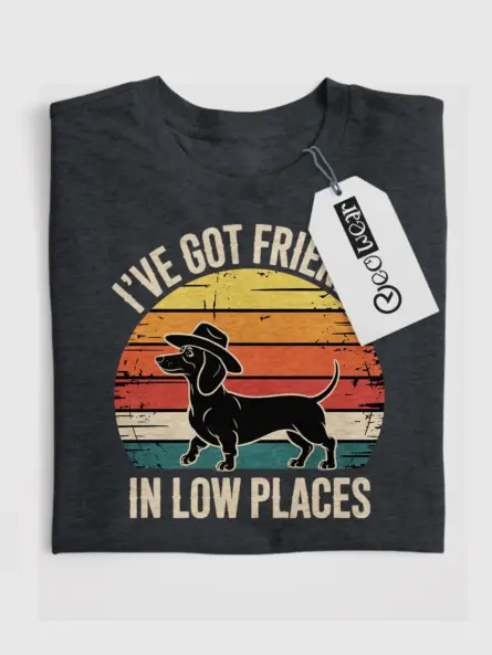 Dachshund Cowboy Shirt – Retro Sunset Western Dog Tee - Image 4