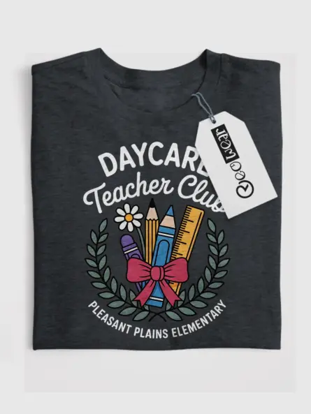 Daycare Teacher Shirt – Cute Club Spirit Laurel Wreath Tee - Image 4