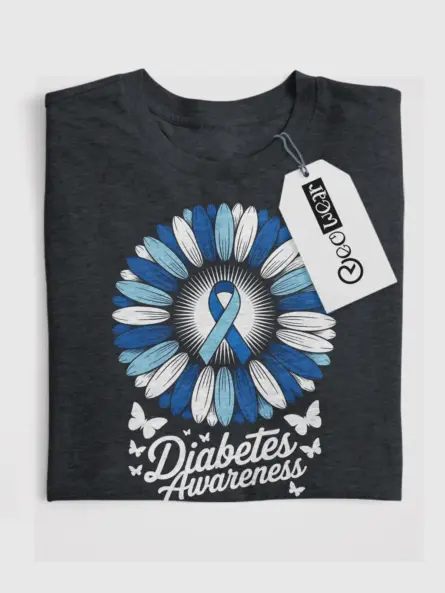 Diabetes Sunflower Shirt – Symbolic Blue Ribbon Awareness Tee - Image 4
