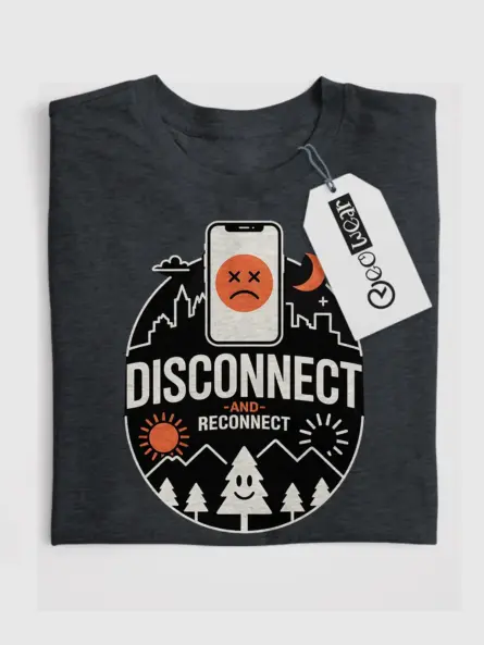 Disconnect and Reconnect T-Shirt for Digital Detox - Image 4