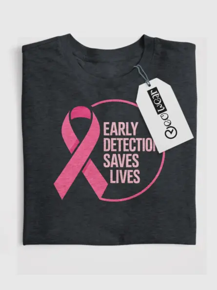 Early Detection Saves Lives Shirt – Powerful Pink Ribbon Awareness Tee - Image 6