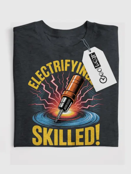 Electrifyingly Skilled Electrician Skills T-Shirt - Image 4